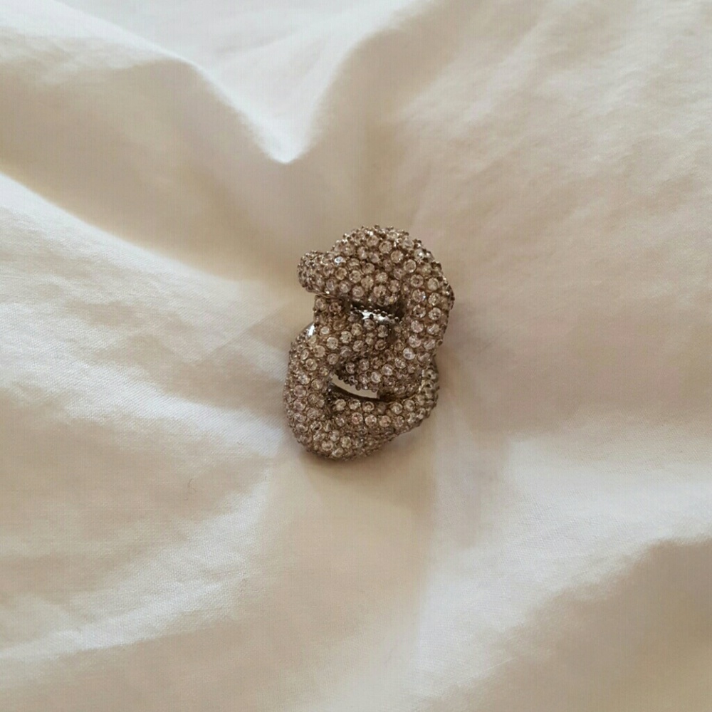 Crystal Encrusted Chain Link Ring
